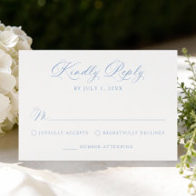 Klassische blaue Kalligrafie-Hochzeit