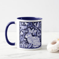 Klassische Blaue Kaninchenvögel Dedham Delft
