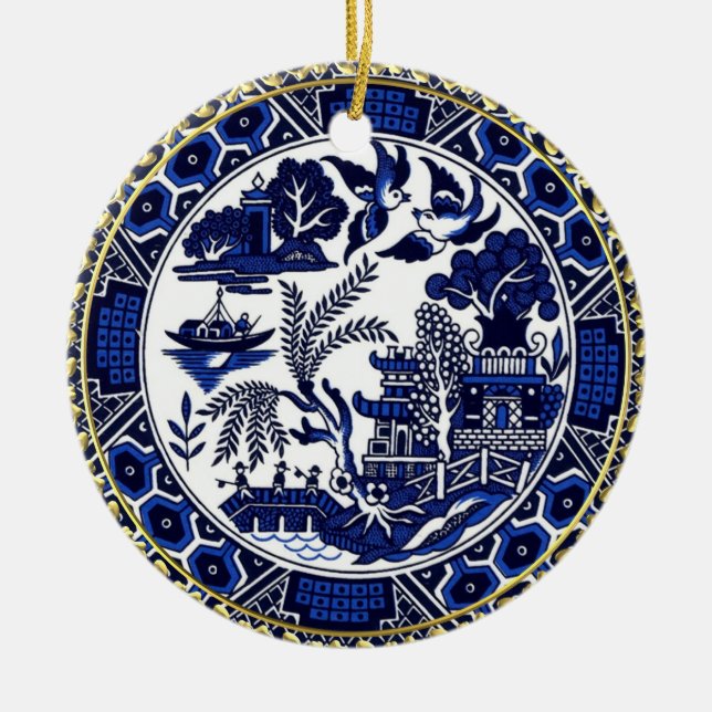 Klassische blaue keramik ornament (Vorne)
