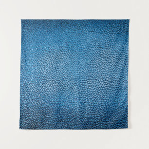 Klassische blaue Lederhintergrundtextur Nahaufnahm Wandteppich