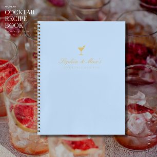 Klassische Blaue Paare Blanker Cocktail Rezept Notizbuch