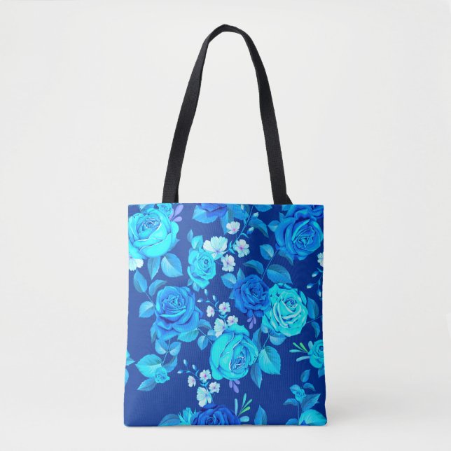 Klassische Blaue Rose Blume Muster-876 Tasche (Vorderseite)