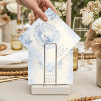 Klassische Blaue-Toile-Babyparty