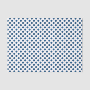 Klassische blaue Tupfen auf Weiß Seidenpapier