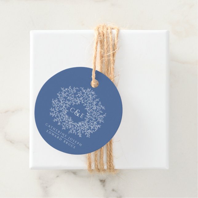 Klassische Blautafel-Hochzeit Geschenkanhänger (Beispiel)