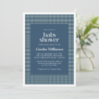 Klassische Blue Retro Glen Kariert Baby Dusche
