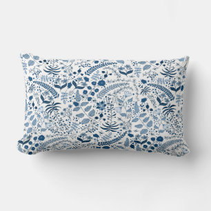 Klassische Blues   Boho Floral   von Cherie Lendenkissen