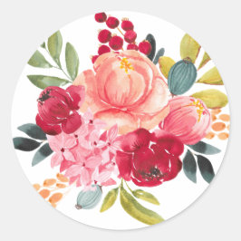 Klassische Blume | Blumenaufkleber Runder Aufkleber