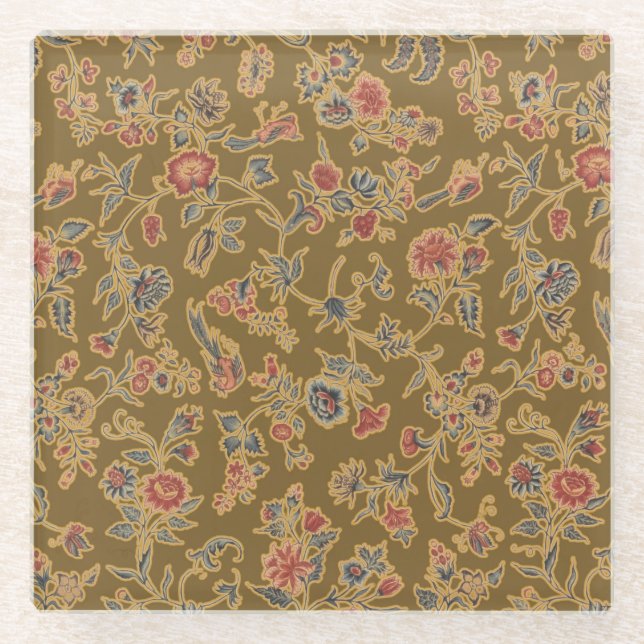 Klassische Blume Chintz Hübsch Soft Floral Design Glasuntersetzer (Vorderseite)