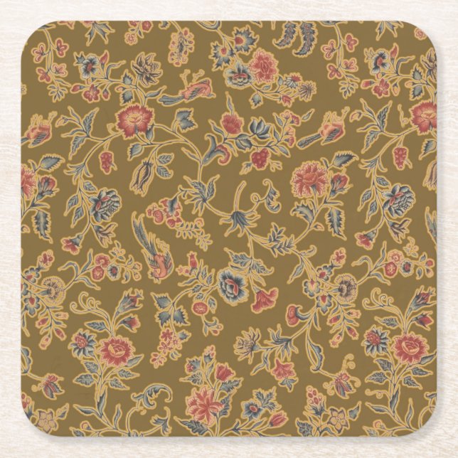 Klassische Blume Chintz Hübsch Soft Floral Design Rechteckiger Pappuntersetzer (Vorderseite)