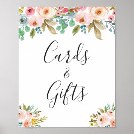 Klassische Blumenkarten und Geschenkgutscheine Poster