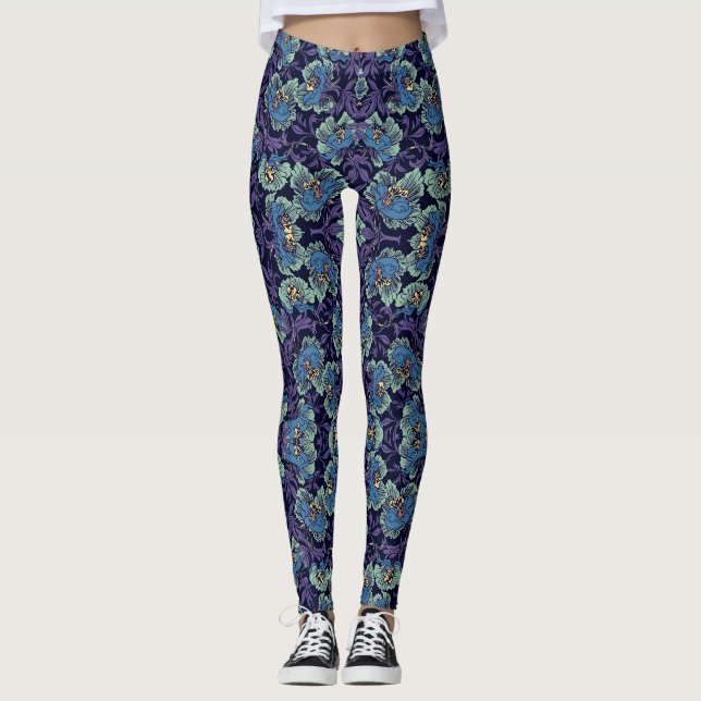 Klassische Blumenmuster-Leggings Leggings (Vorderseite)