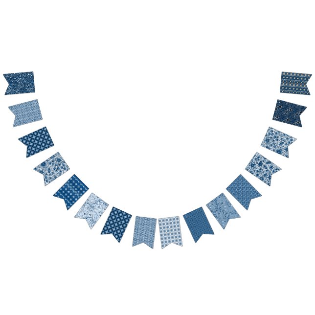 Klassische Blumenmuster von Blue Boho | Schöne Wimpelkette (Alle)