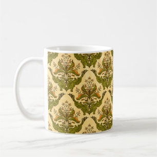 Klassische Blumentapete aus stilisierten Pflanze, Kaffeetasse