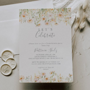 Klassische Blush-Wildblume Feiern wir Party Einladung