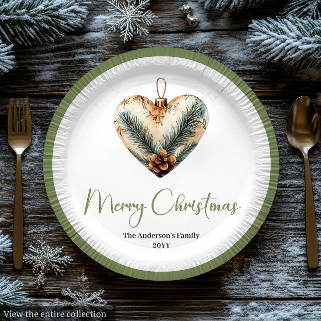 Klassische Boho-Botanik-Weihnachtsbouquet-Teller Pappteller (Classic Boho Botanical Christmas Bouquet Plates)