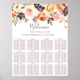 Klassische Boho-Hochzeitssattelkarte Poster