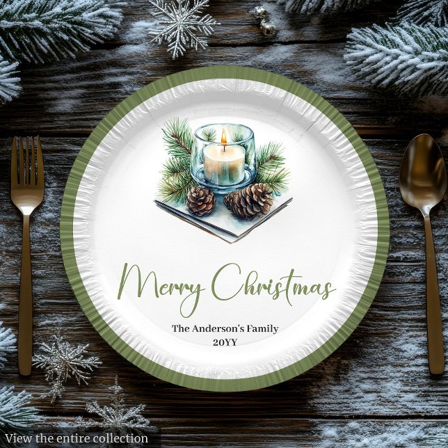 Klassische Boho skandinavische Weihnachts-Kranz-Te Pappteller (Classic Boho Scandinavian Christmas Wreath Plates)