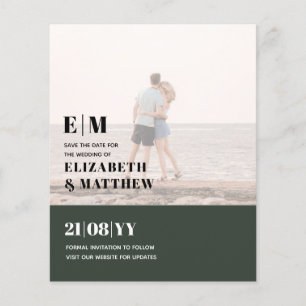 Klassische BOLD PHOTO OVERLAY Save the Dates BUDGE Flyer