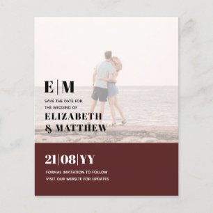 Klassische BOLD PHOTO OVERLAY Save the Dates BUDGE Flyer