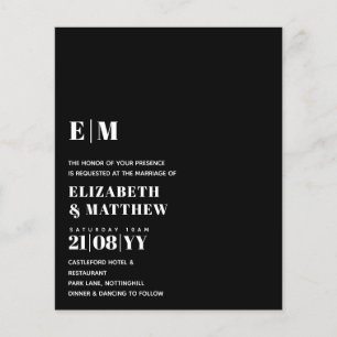 Klassische BOLD Text-Only Hochzeitseinladung Einfa Flyer