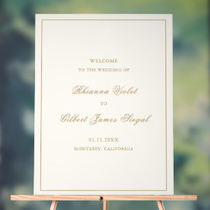 Klassische Border Elfenbein und Gold Zeitlose Hoch Acrylschild
