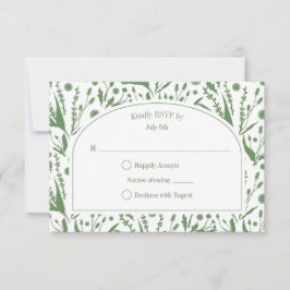 Klassische Botanicals-Klassiker auf der Grünen Hoc RSVP Karte