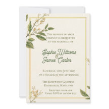 Klassische Botanik Grün Ivory Hochzeit Personalisi