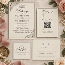 Klassische botanische Monogramm-Hochzeitsserviette