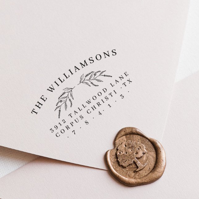 Klassische botanische Rücksendeadresse Gummistempel (Von Creator hochgeladen)