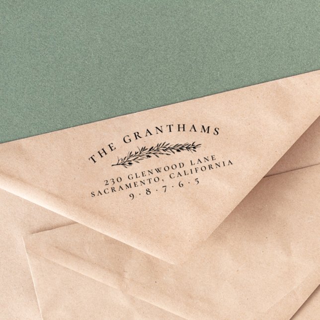 Klassische botanische Rücksendeadresse Gummistempel (Von Creator hochgeladen)