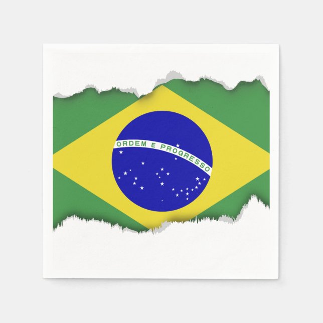 Klassische brasilianische Flagge Serviette (Vorderseite)