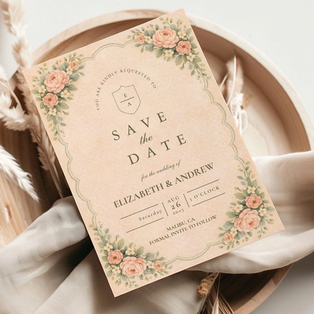 Klassische Brautrosenbogen-Hochzeit Save The Date (Von Creator hochgeladen)