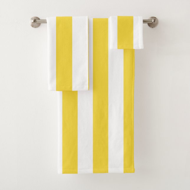 Klassische breite Streifen, gelb, gelb, weiß Badhandtuch Set (Insitu)