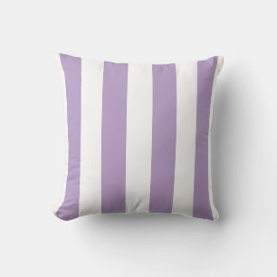 Klassische breite Streifen, Lilac Lila und weiß Kissen
