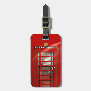 Klassische britische rote Telefonzelle Gepäckanhänger