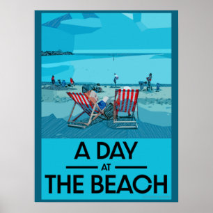 Klassische britische Strandkunst Britisches Meer P Poster