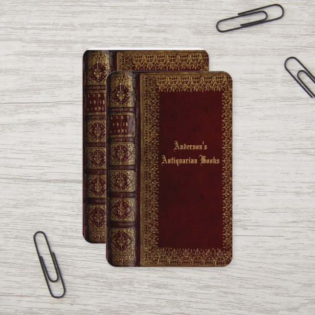 klassische Buchcover-Visitenkarte Visitenkarte (Vorderseite/Rückseite Beispiel)