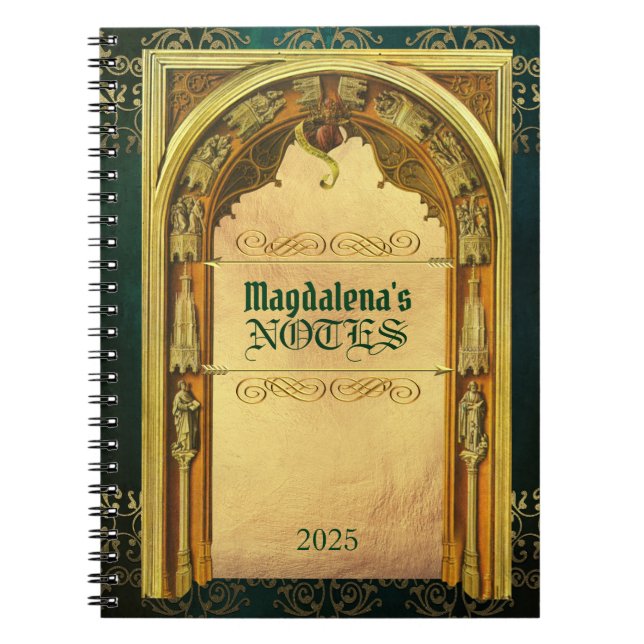 Klassische Bucheinband-mittelalterliche Notizblock (Vorderseite)