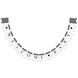 Klassische Buffalo Karierte Schwarz-weiße Babydusc Wimpelkette