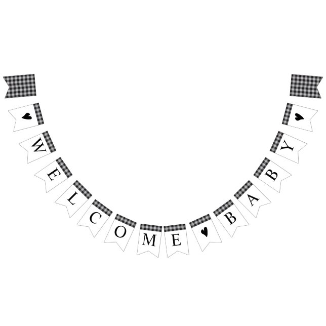 Klassische Buffalo Karierte Schwarz-weiße Babydusc Wimpelkette (Alle)