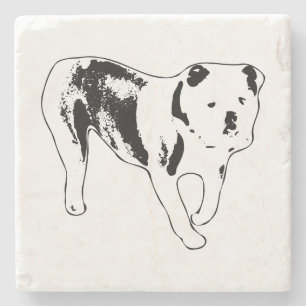 Klassische Bulldoggen-Silhouette Steinuntersetzer