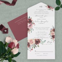Klassische Burgundy Blush Rose & Peony alle in ein