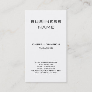 Klassische Business Card für den White Manager Visitenkarte