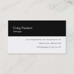 Klassische Business Card Schwarz-weiß Striping Man Visitenkarte