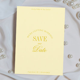 Klassische Buttergelbe Elegante Save-the-Date-Kart Save The Date