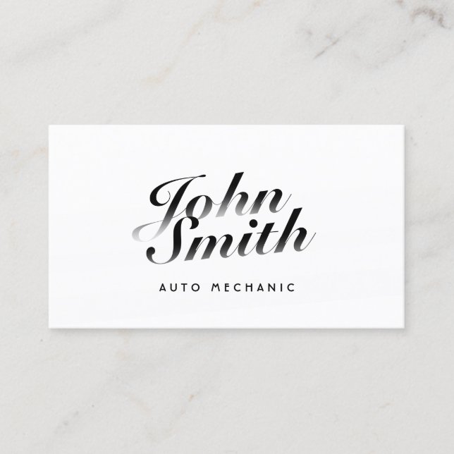 Klassische Calligraphic Auto Mechanic Business Car Visitenkarte (Vorderseite)