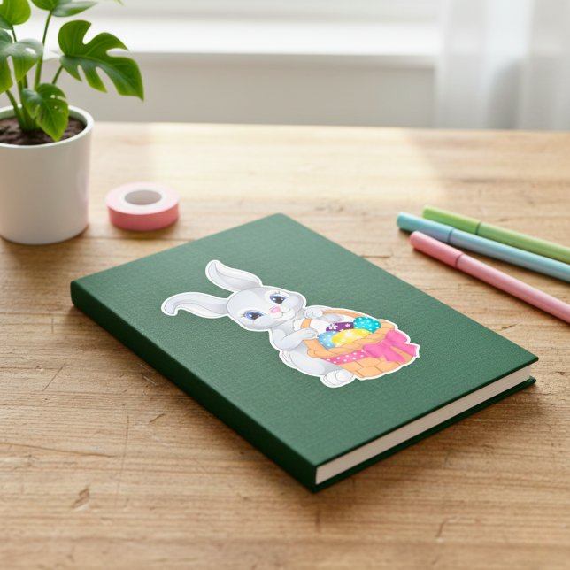 Klassische Cartoon Ostersonnenklammer Aufkleber (Classic Cartoon Easter Bunny Stickers)