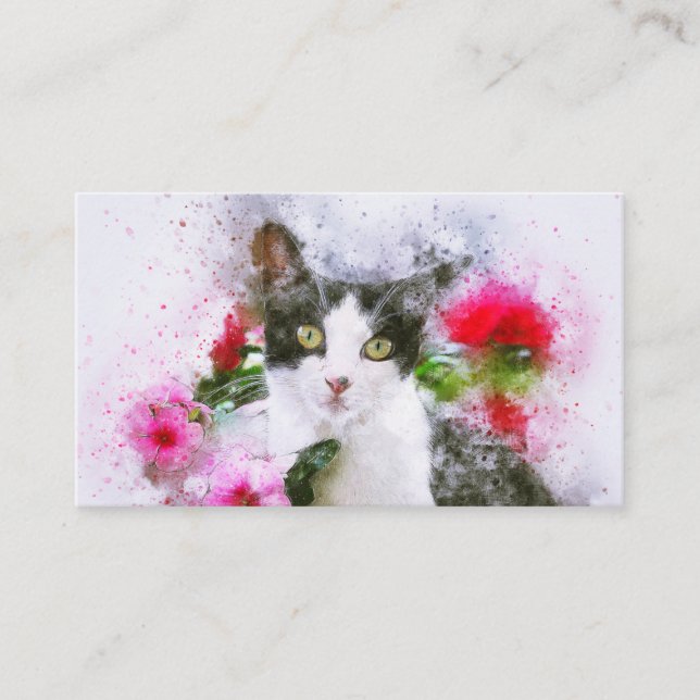 Klassische Cat Pet Business Card Visitenkarte (Vorderseite)