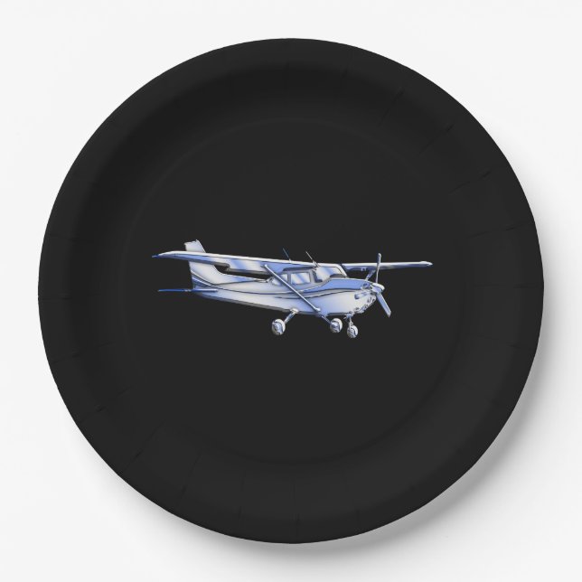 Klassische Cessna-Silhouette Pappteller (Vorderseite)